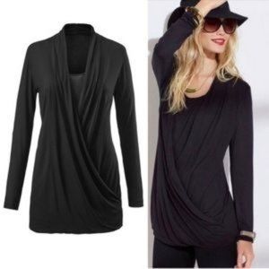 CABI  Long Sleeve Fickle Wrap Front Tee - #3325